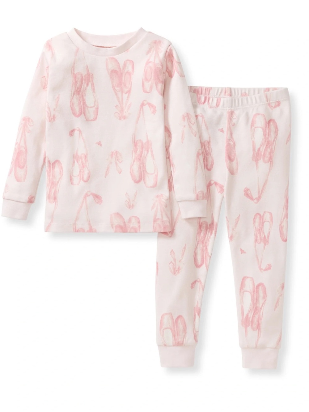 Burt's Bees Baby Pink Ballet Slipper Print Pajama Set